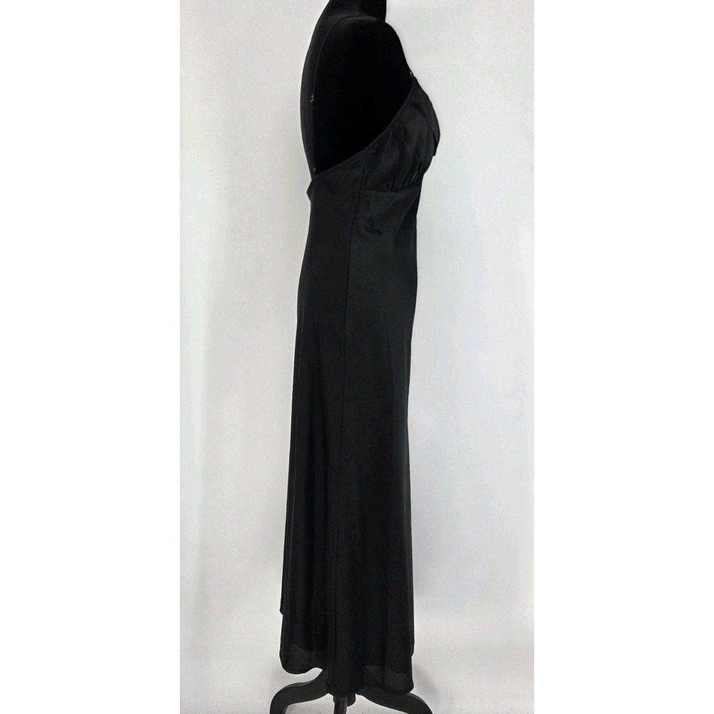 Abercrombie & Fitch Satin‎ Maxi Dress Medium Black Fully Lined - Picture 3 of 6